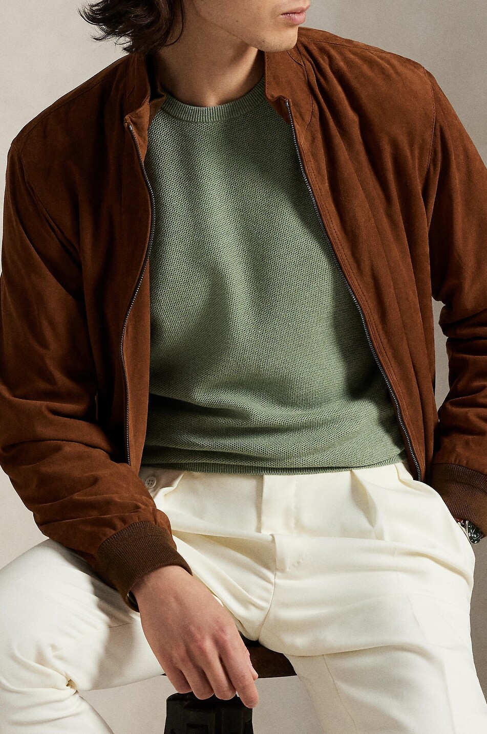 POLO RALPH LAUREN Pony cotton piqué crewneck jumper Men GREEN 4