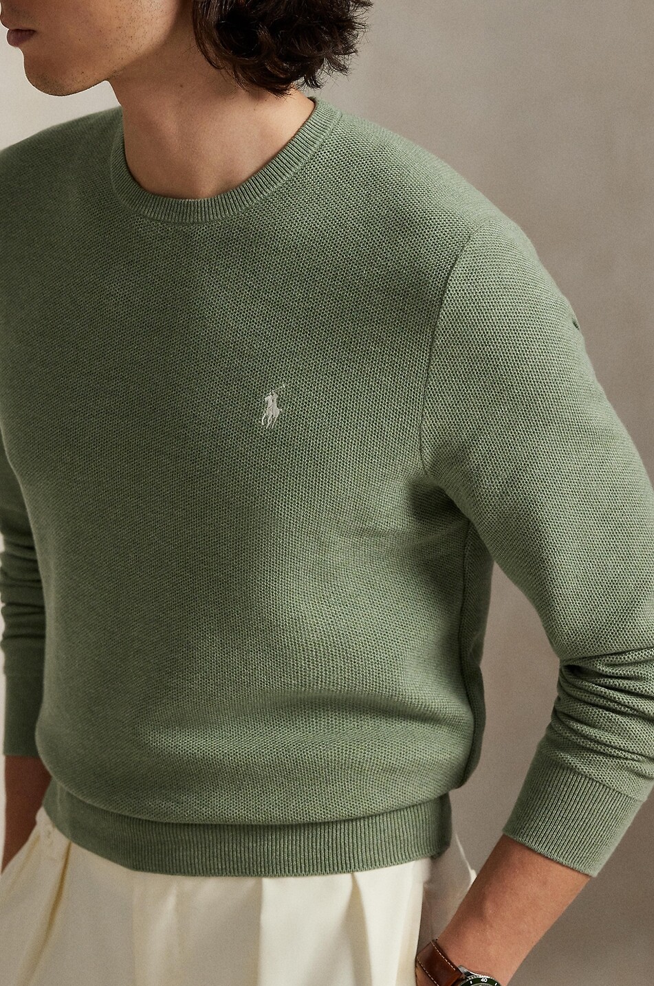 POLO RALPH LAUREN Pony cotton piqué crewneck jumper Men GREEN 5