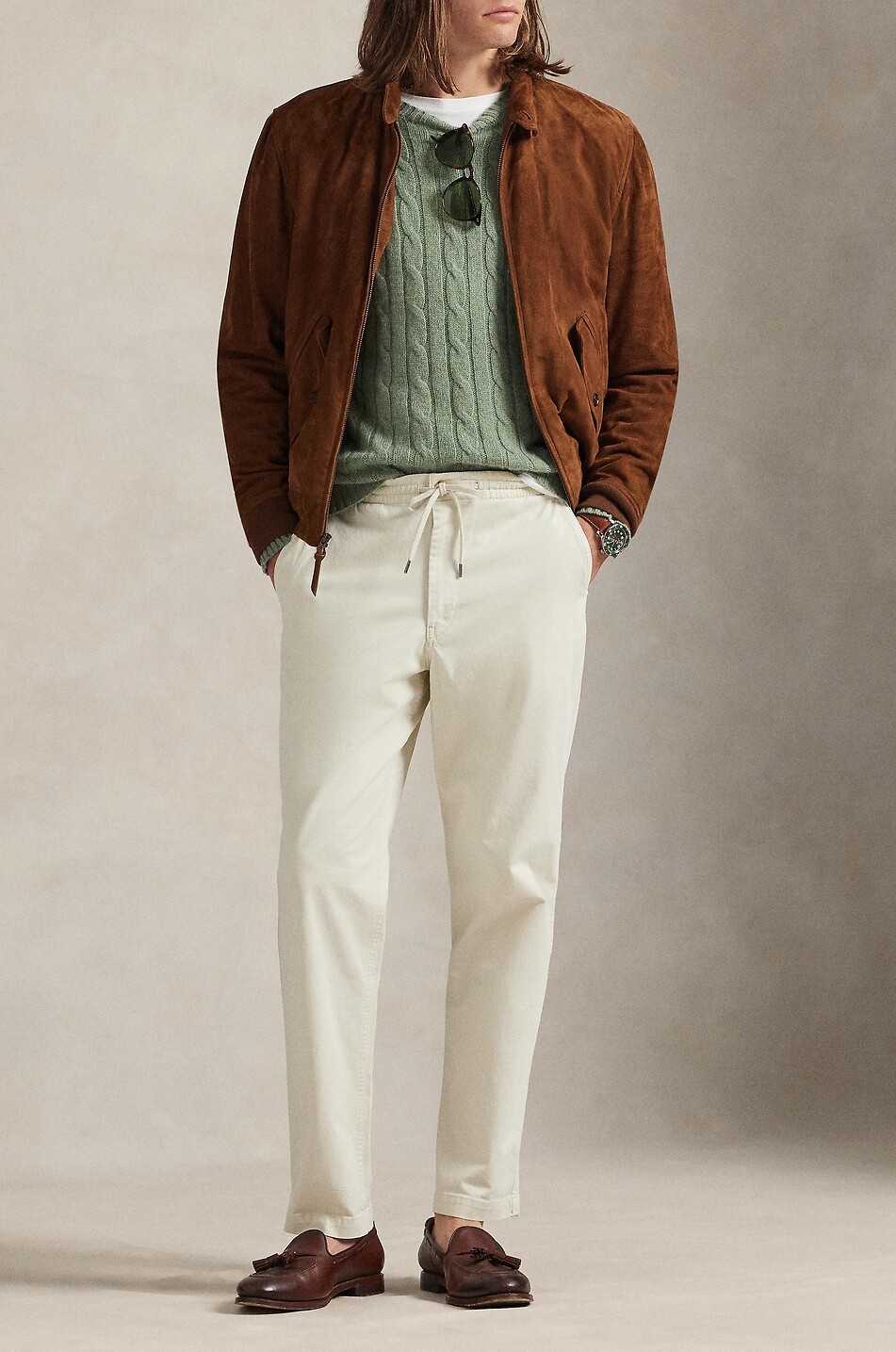 POLO RALPH LAUREN Pony Classic Fit cotton twill trousers Men BEIGE 2