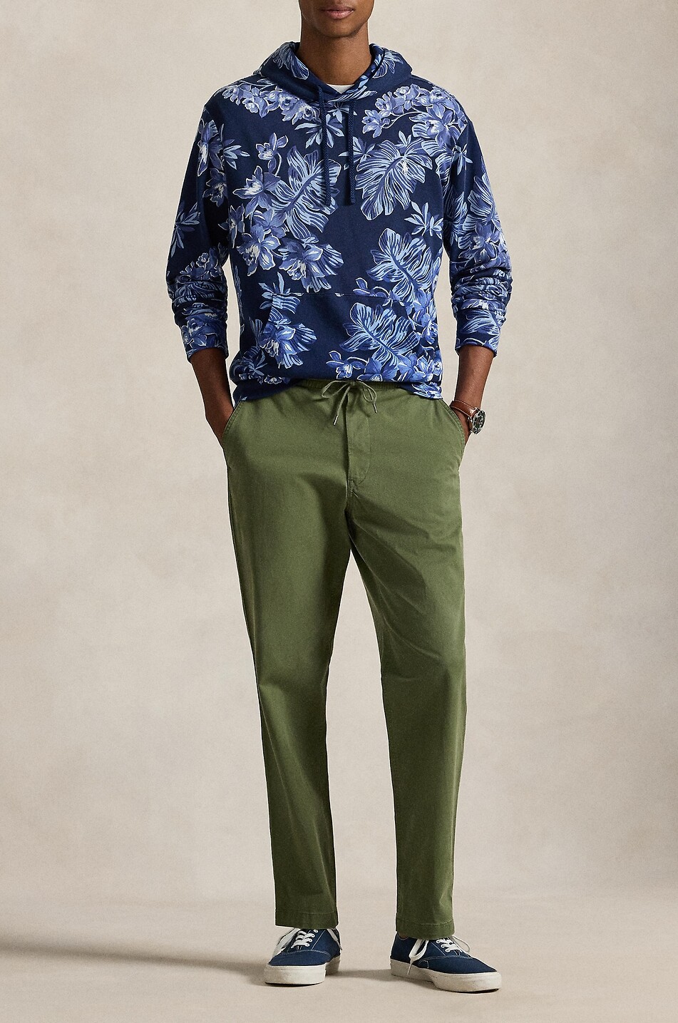 POLO RALPH LAUREN Pantalon en sergé de coton Pony Classic Fit Homme VERT MOYEN 2