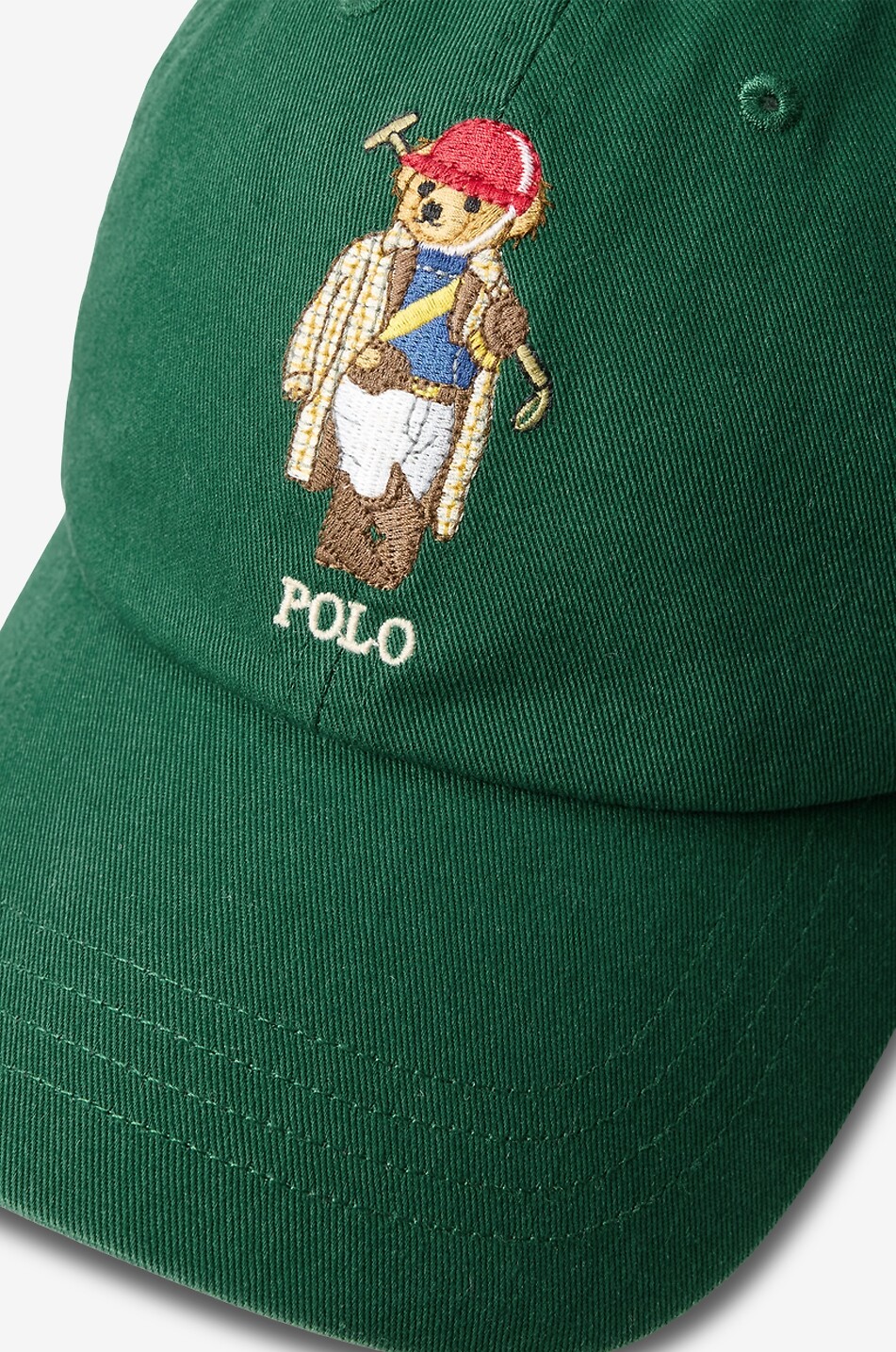 POLO RALPH LAUREN Casquette en sergé de coton à logo brodé Homme VERT FONCÉ 3