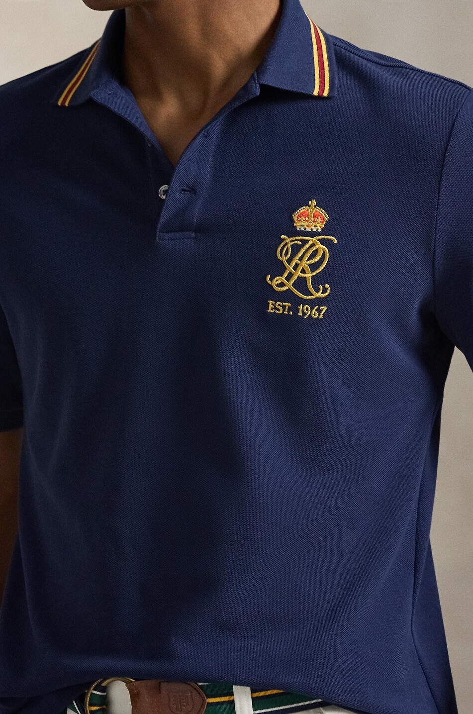 POLO RALPH LAUREN Polo à manches courtes en coton piqué RL Crest Homme BLEU FONCE 4