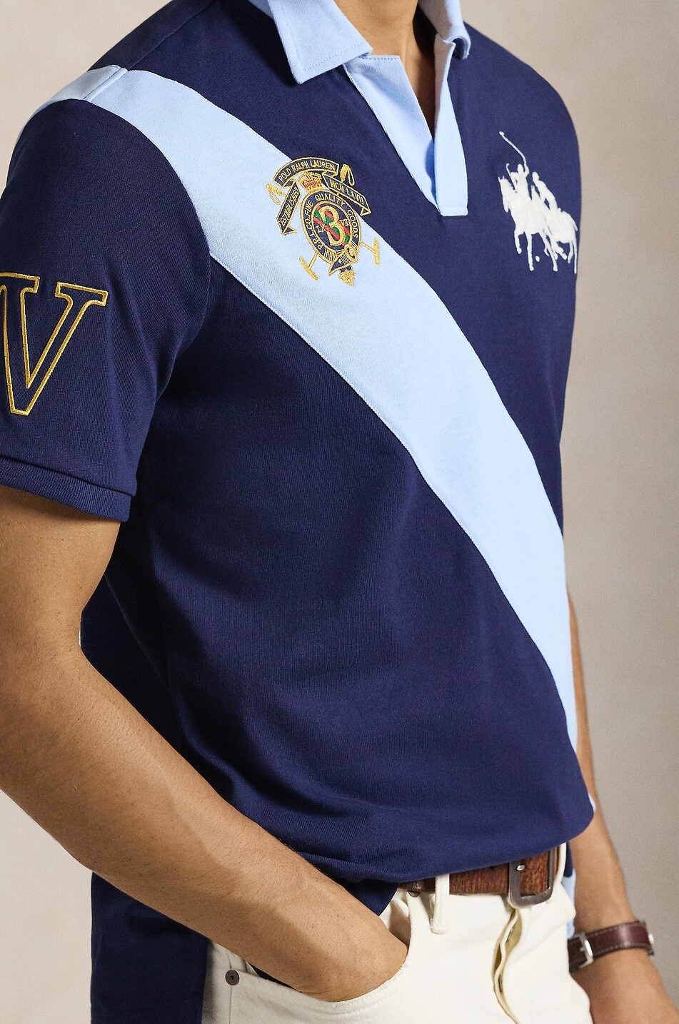 POLO RALPH LAUREN Double Pony cotton piqué short-sleeved polo shirt Men DARK BLUE 4