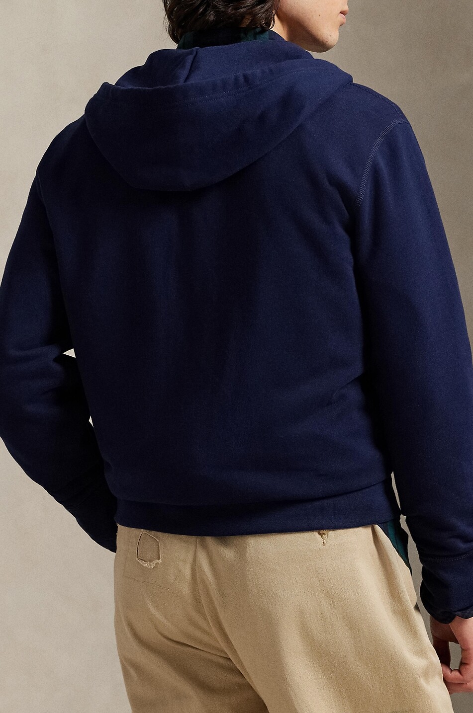 POLO RALPH LAUREN Pony zipped hooded sweatshirt in cotton blend Men DARK BLUE 3