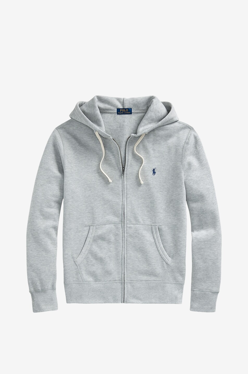 Pony zipped hooded sweatshirt in cotton blend