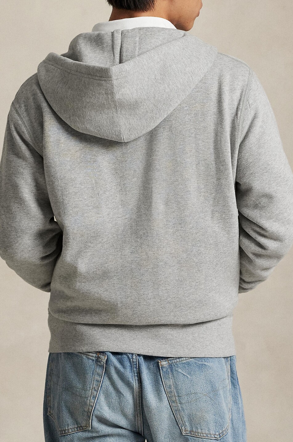 POLO RALPH LAUREN Pony zipped hooded sweatshirt in cotton blend Men GREY 3