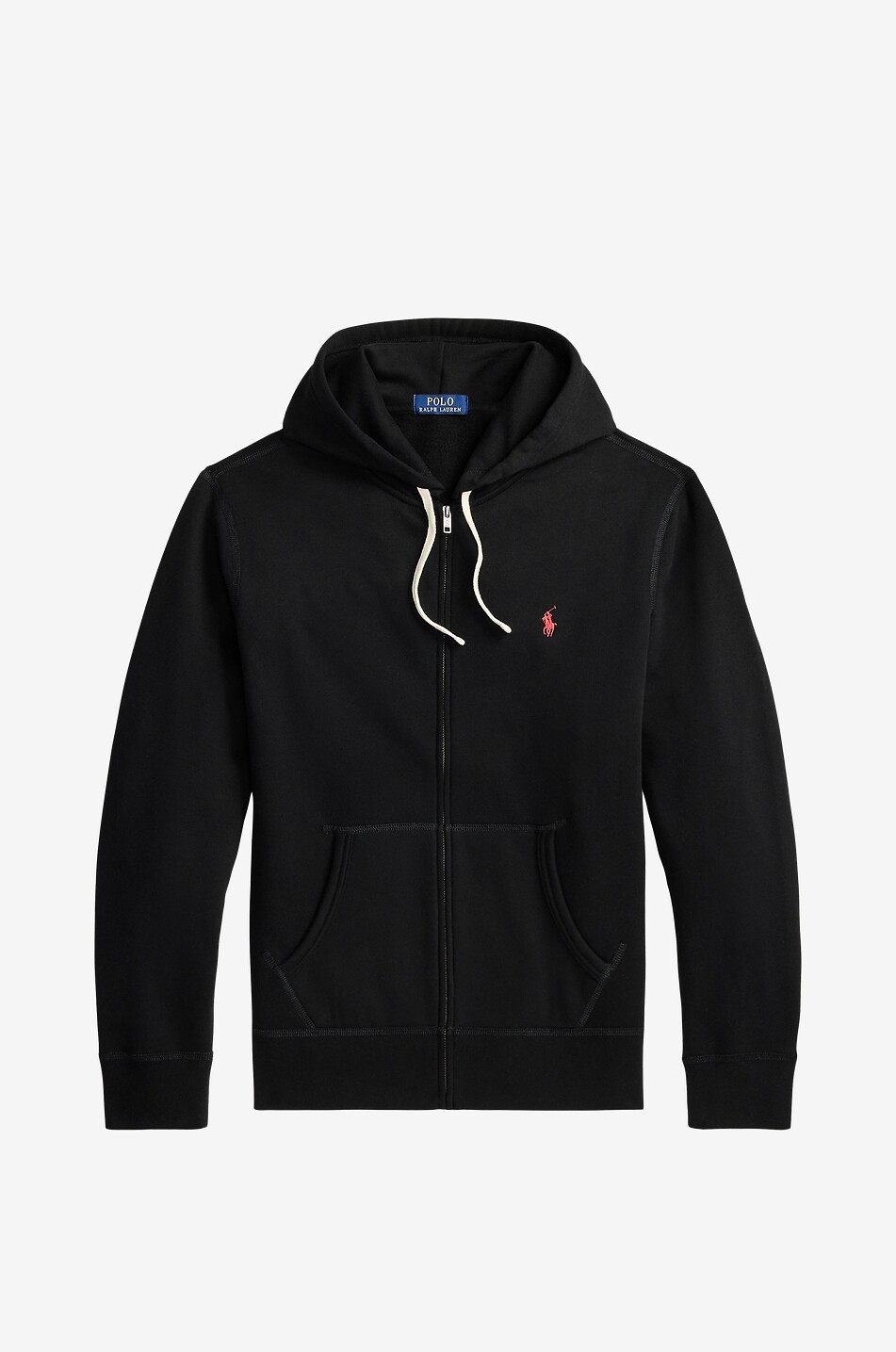 Sweat-shirt zippé à capuche en coton mélangé Pony