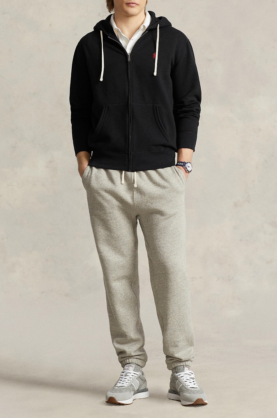 POLO RALPH LAUREN Sweat-shirt zippé à capuche en coton mélangé Pony Homme NOIR 6