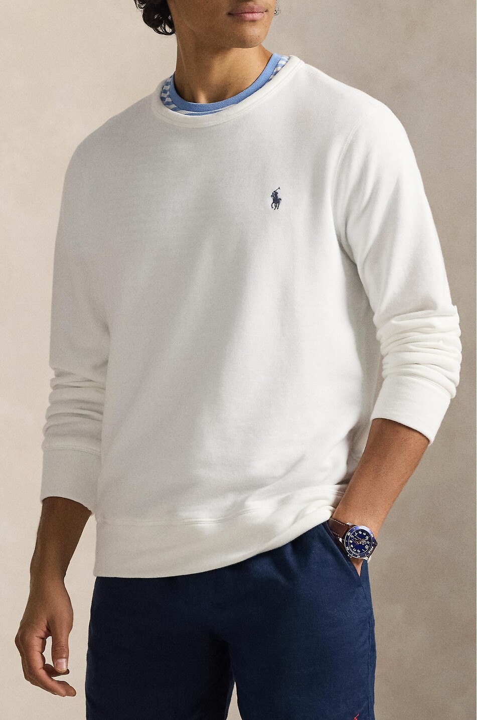 POLO RALPH LAUREN Pony cotton blend crewneck sweatshirt Men WHITE 5