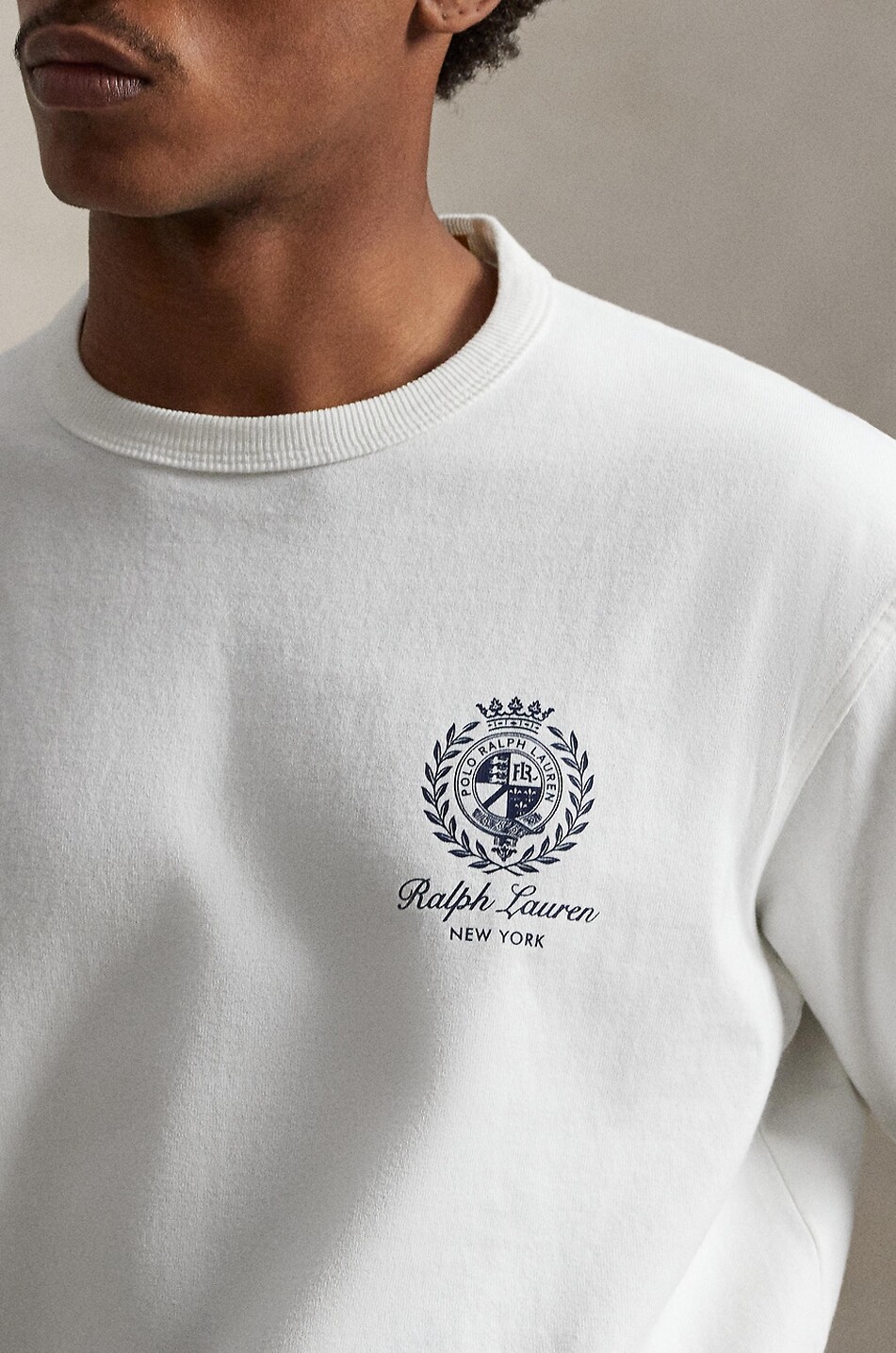 POLO RALPH LAUREN Besticktes Kurzarm-T-Shirt aus Jersey Ralph Lauren Crest Herren WEISS 4