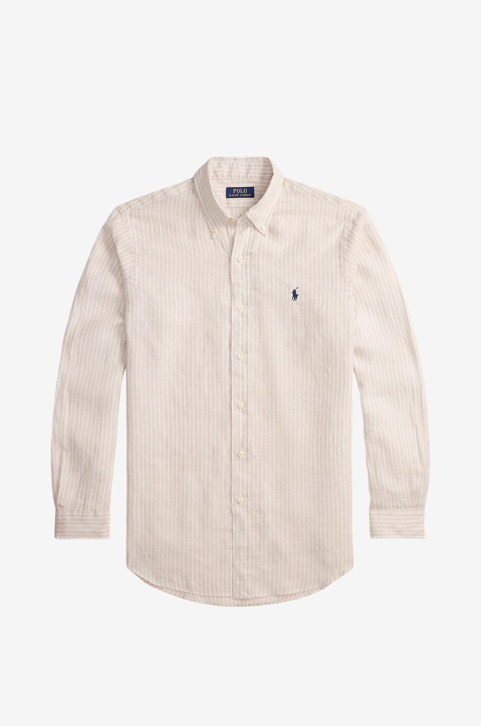 POLO RALPH LAUREN Gestreiftes Hemd aus Leinen Pony Custom Fit Herren BEIGE 1
