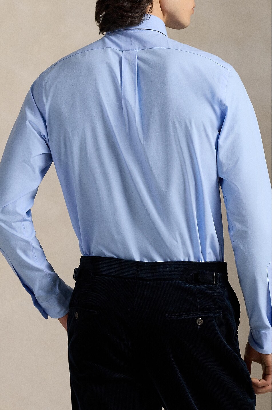 POLO RALPH LAUREN Pony Custom Fit plain cotton poplin shirt Men BLUE 2