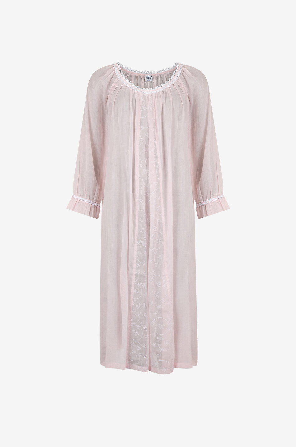Chemise de nuit en coton à col bateau Anissa