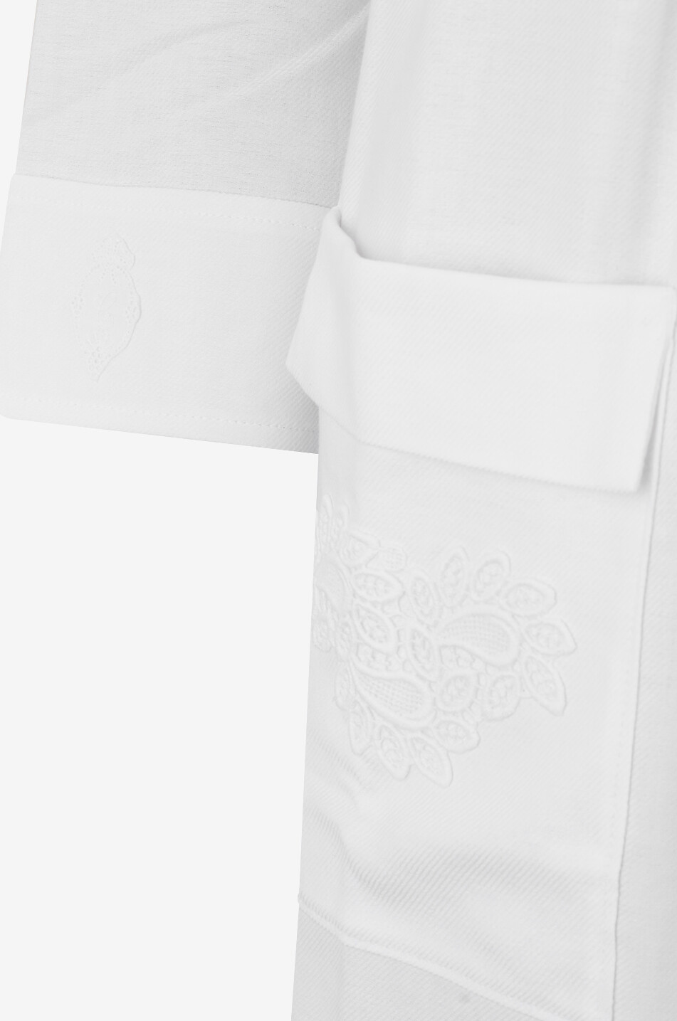 CELESTINE Leona embroidered cotton flannel bathrobe Women WHITE 7