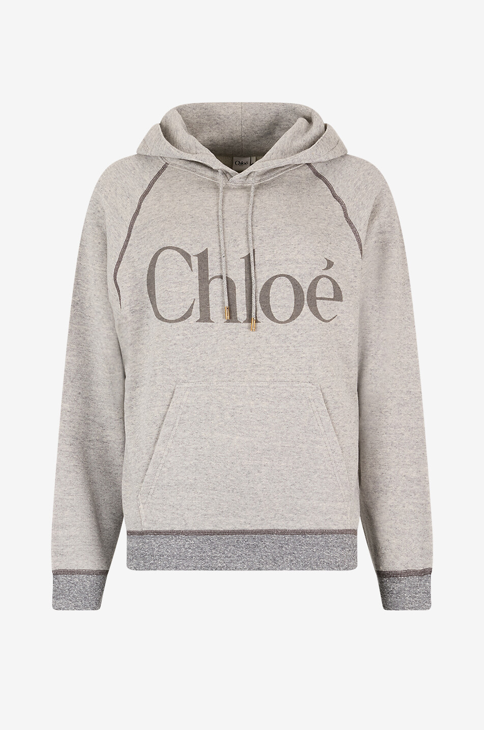 CHLOE Sweat-shirt à capuche chiné Chloé Signature Femme GRIS 1