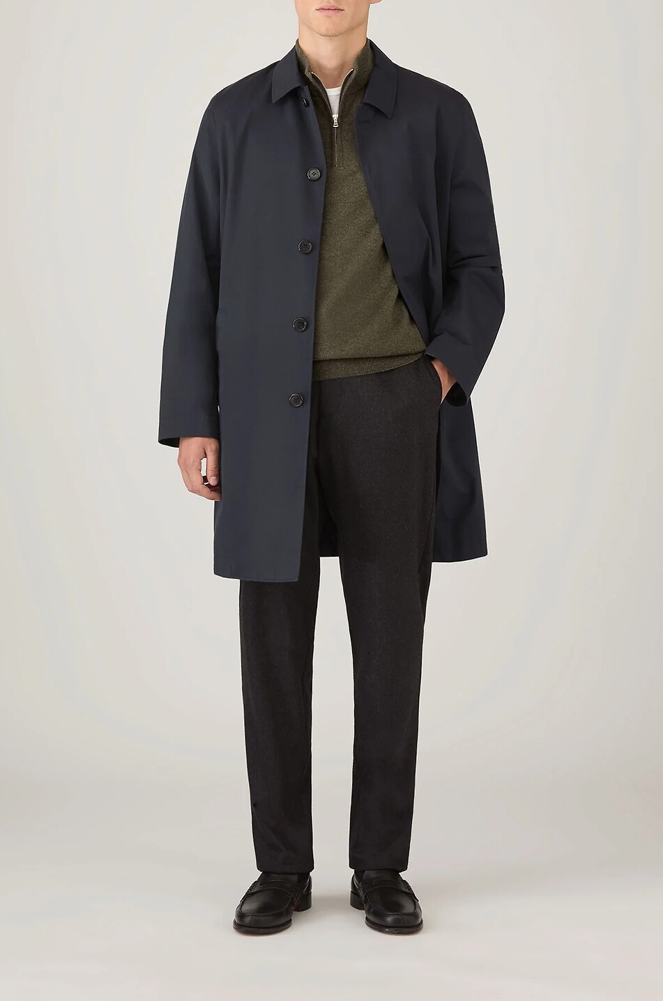 SUNSPEL Pull à col montant zippé en cachemire Homme KAKI 3