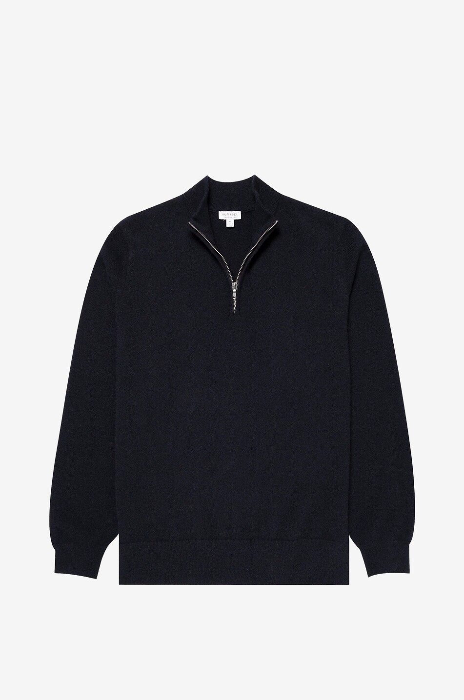 SUNSPEL High-neck half-zip cashmere jumper Men DARK BLUE 1