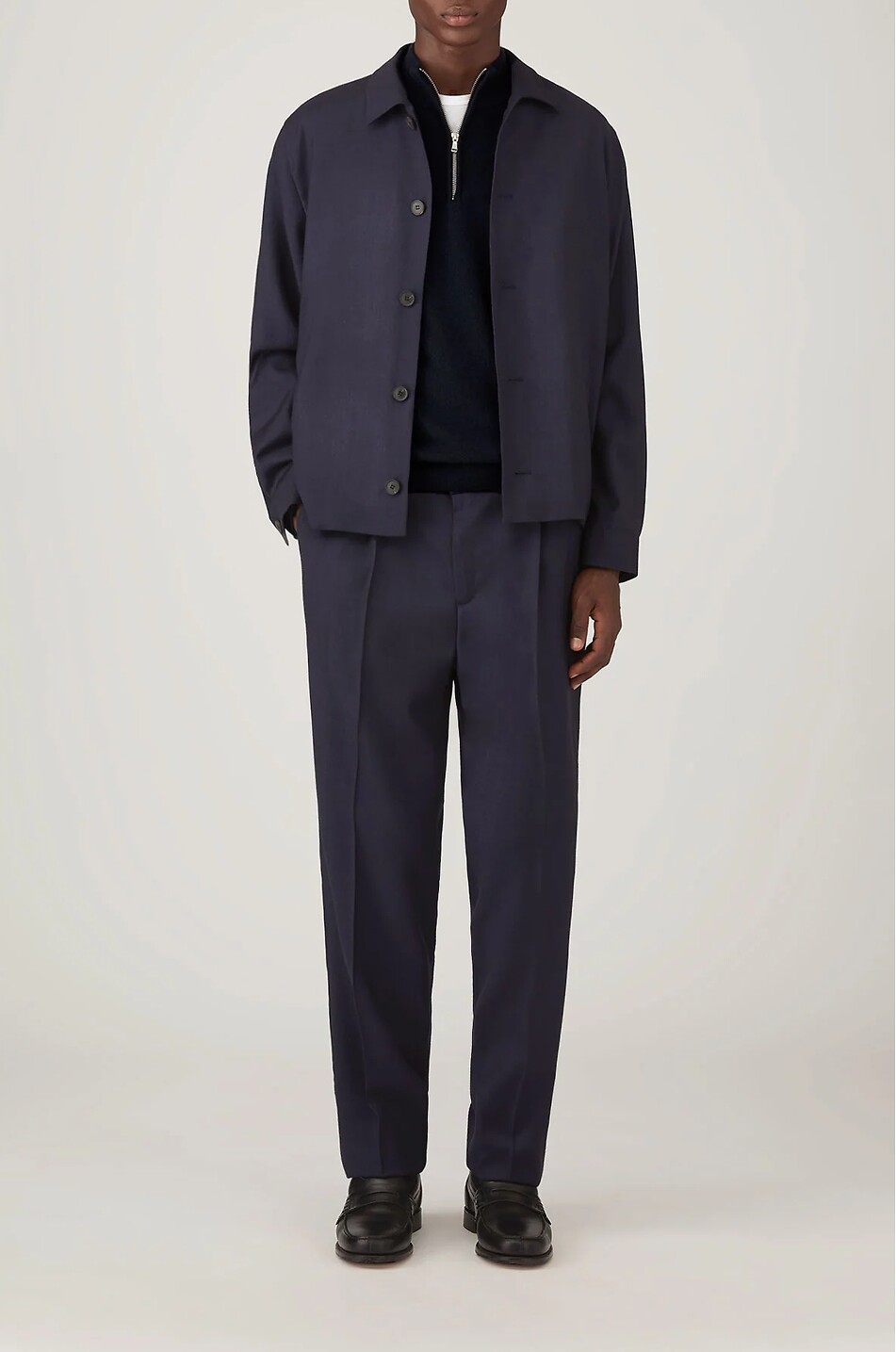 SUNSPEL High-neck half-zip cashmere jumper Men DARK BLUE 3