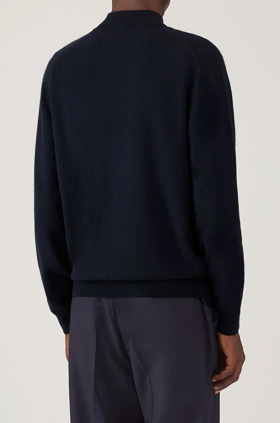 SUNSPEL High-neck half-zip cashmere jumper Men DARK BLUE 4