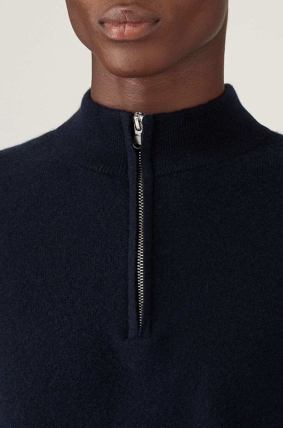 SUNSPEL High-neck half-zip cashmere jumper Men DARK BLUE 5