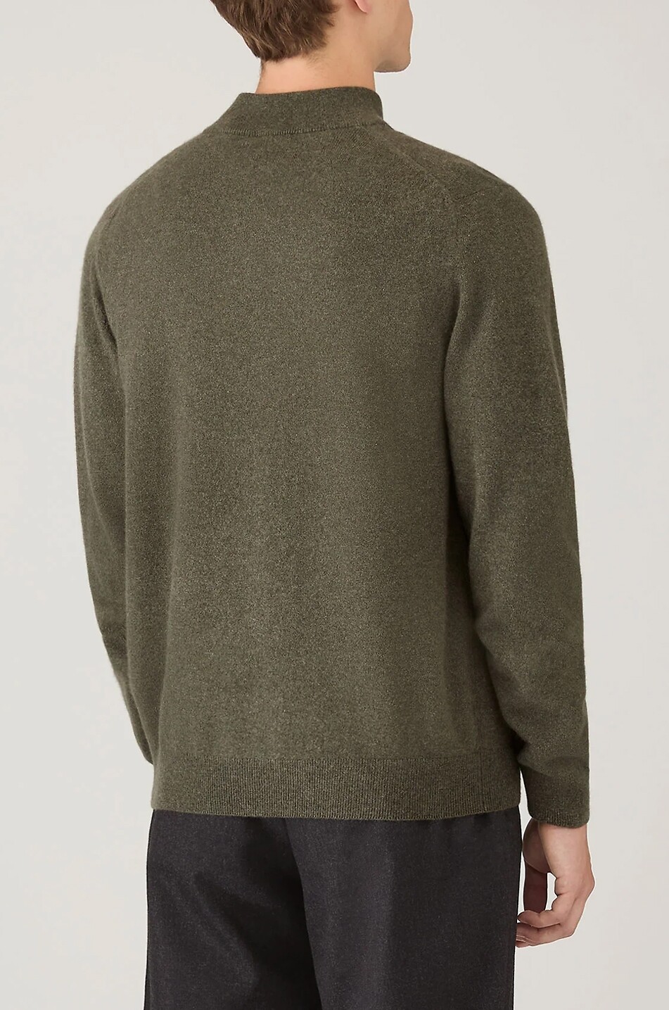 SUNSPEL Pull à col montant zippé en cachemire Homme KAKI 4