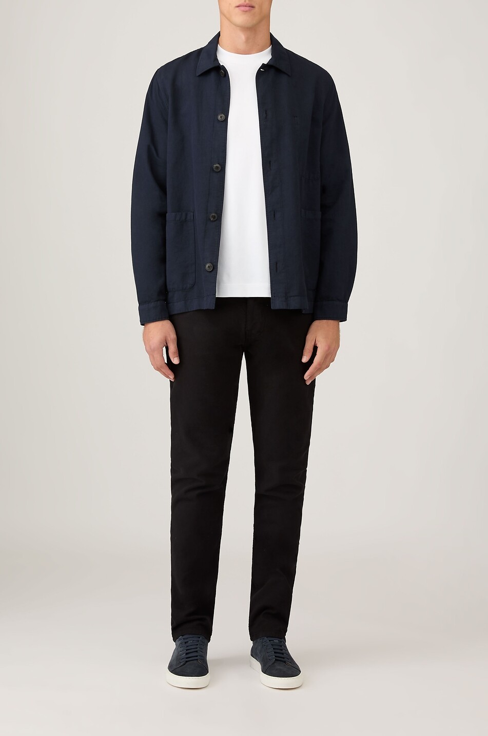 SUNSPEL Kurzarm-Rundhals-T-Shirt aus Supima-Baumwolle Herren WEISS 3