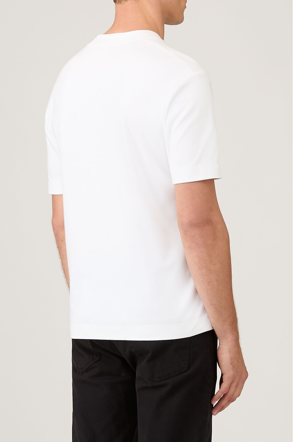 SUNSPEL Kurzarm-Rundhals-T-Shirt aus Supima-Baumwolle Herren WEISS 4