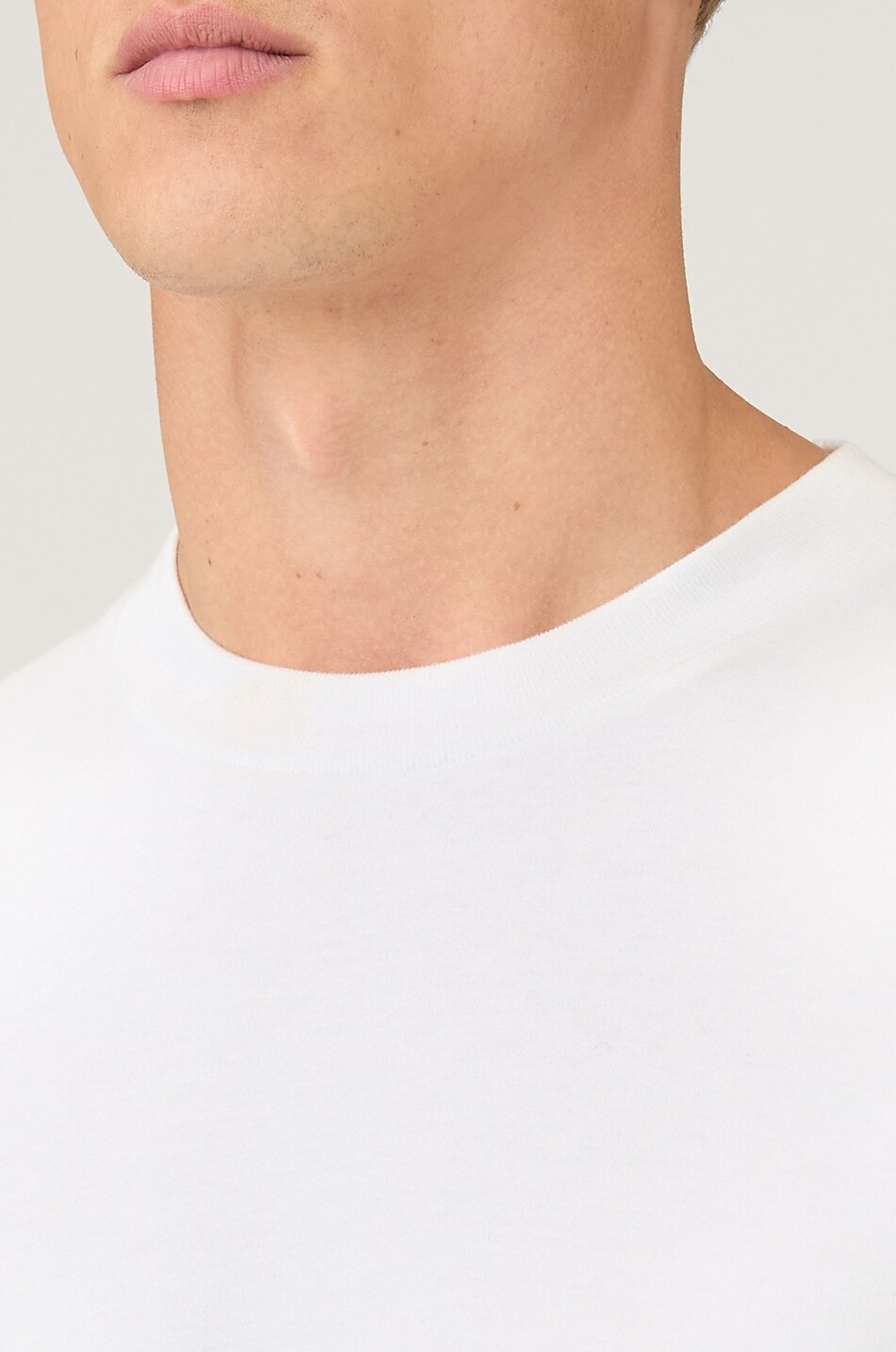 SUNSPEL Kurzarm-Rundhals-T-Shirt aus Supima-Baumwolle Herren WEISS 5