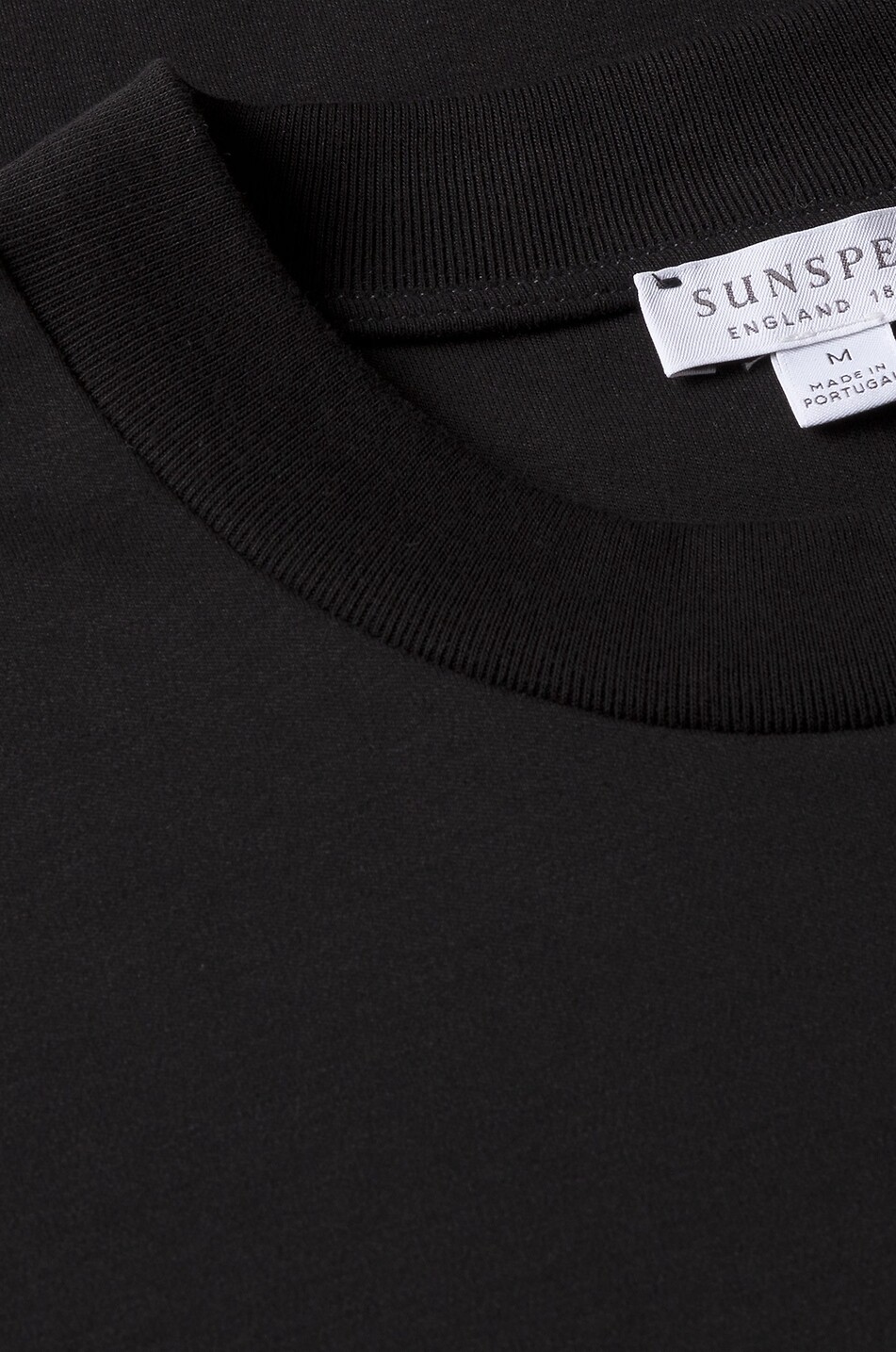 SUNSPEL Kurzarm-Rundhals-T-Shirt aus Supima-Baumwolle Herren SCHWARZ 2