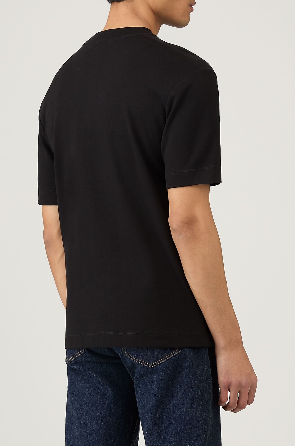 SUNSPEL Kurzarm-Rundhals-T-Shirt aus Supima-Baumwolle Herren SCHWARZ 4