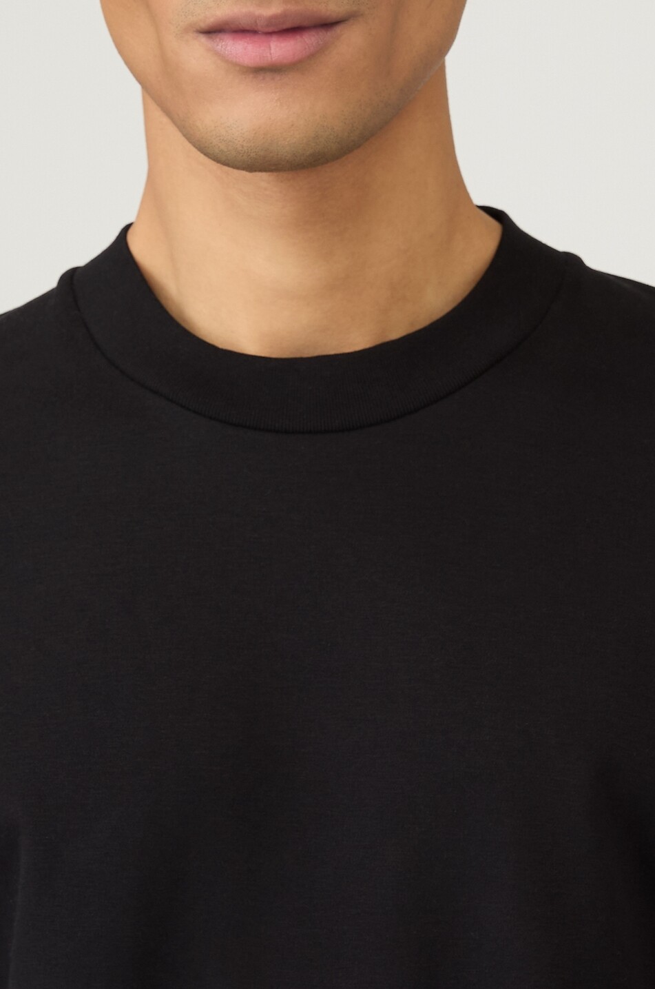 SUNSPEL Kurzarm-Rundhals-T-Shirt aus Supima-Baumwolle Herren SCHWARZ 5