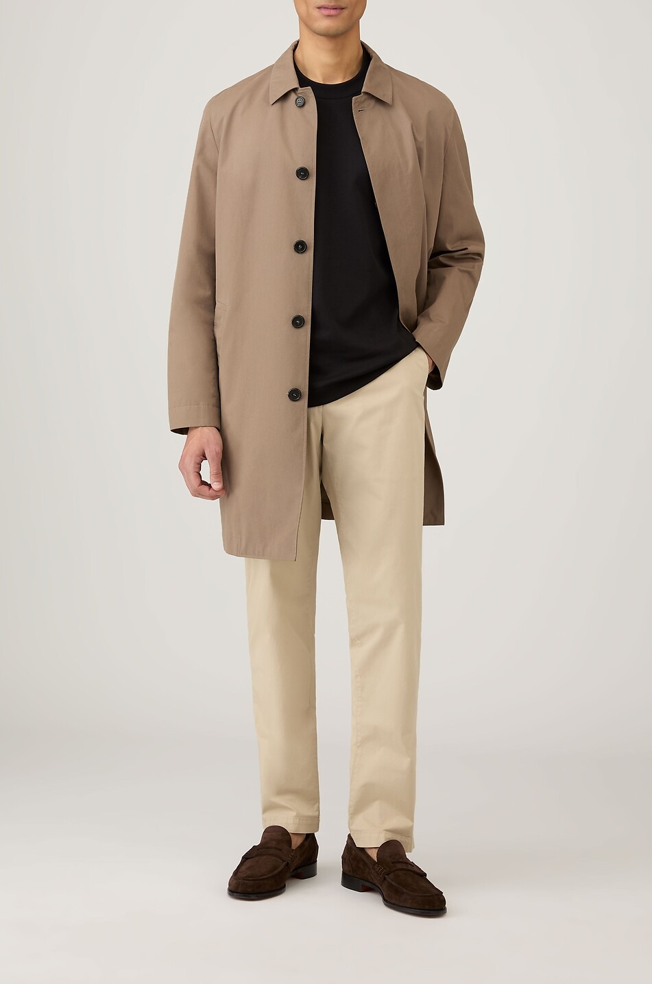 SUNSPEL Supima cotton long-sleeved crewneck T-shirt Men BLACK 3