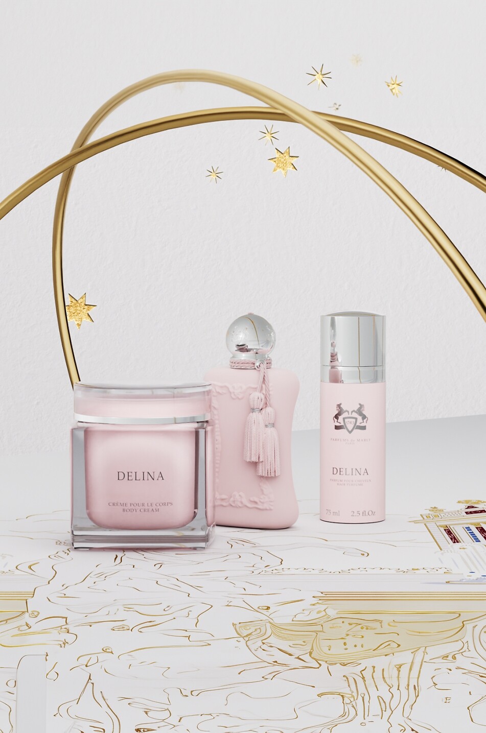PARFUMS DE MARLY Delina festive eau de parfum and cream gift box set Unisex Colourless 3