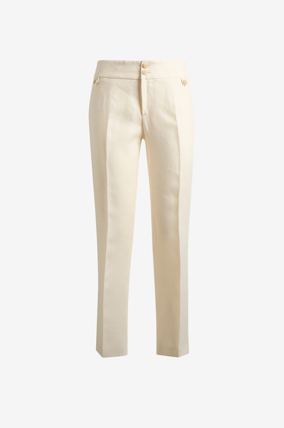 Straight cropped linen trousers