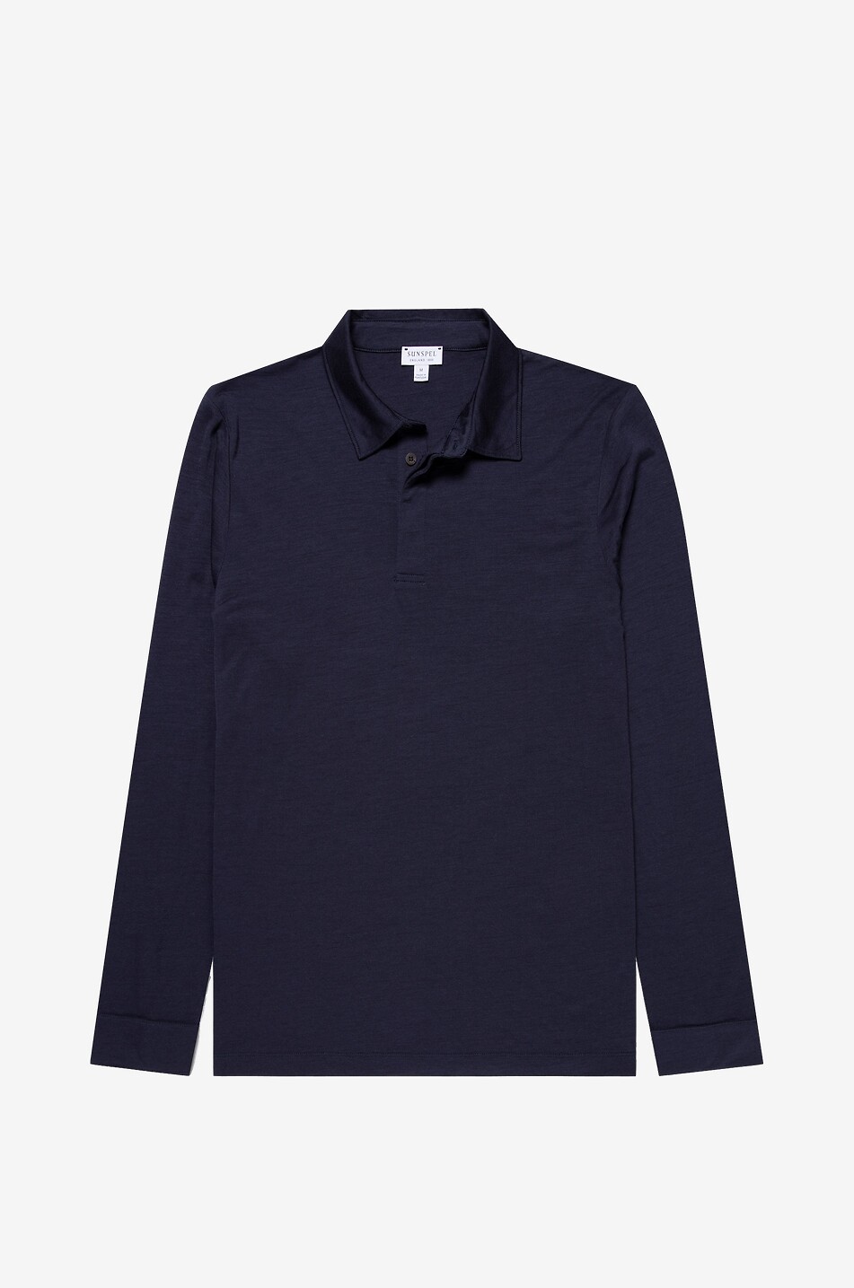 SUNSPEL Long-sleeve wool jersey polo shirt Men DARK BLUE 1