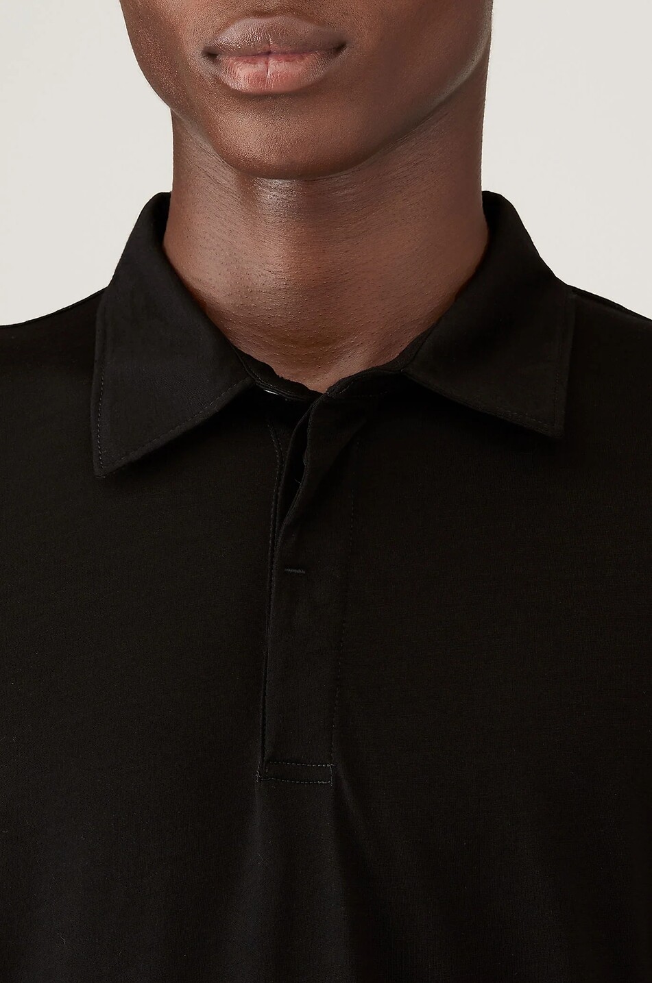 SUNSPEL Long-sleeve wool jersey polo shirt Men BLACK 5