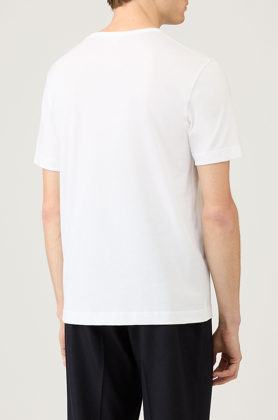 SUNSPEL Round neck Supima cotton jersey T-shirt Men WHITE 4
