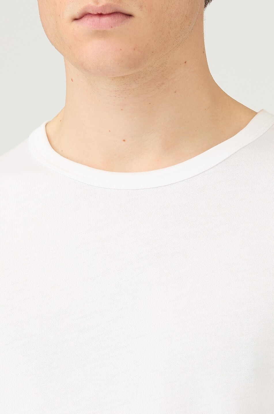 SUNSPEL Round neck Supima cotton jersey T-shirt Men WHITE 5