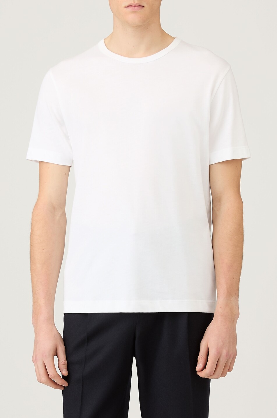 SUNSPEL Round neck Supima cotton jersey T-shirt Men WHITE 6