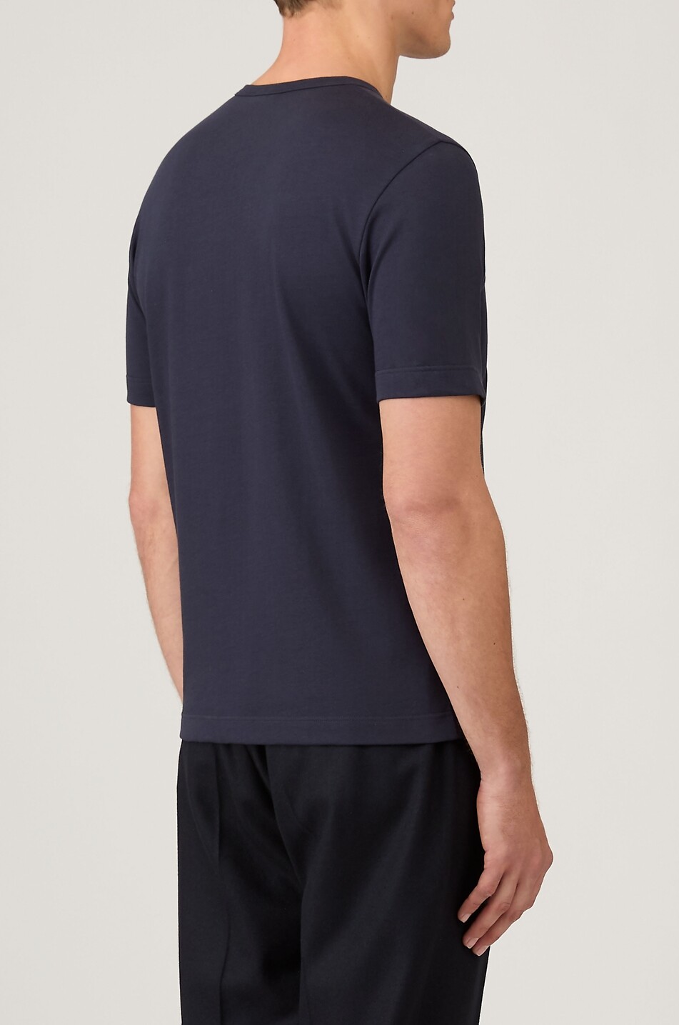 SUNSPEL Round neck Supima cotton jersey T-shirt Men DARK BLUE 4