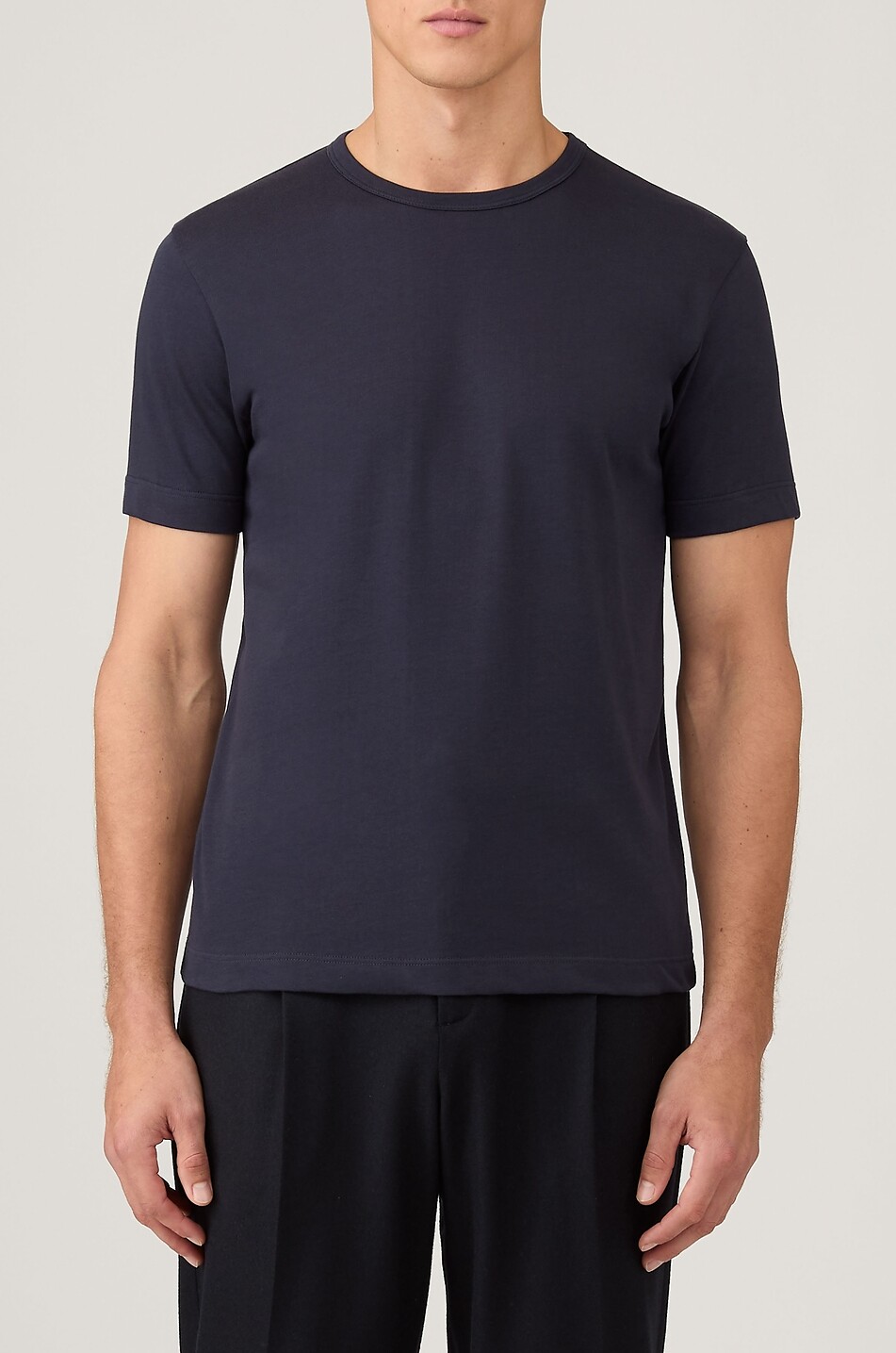 SUNSPEL Round neck Supima cotton jersey T-shirt Men DARK BLUE 6