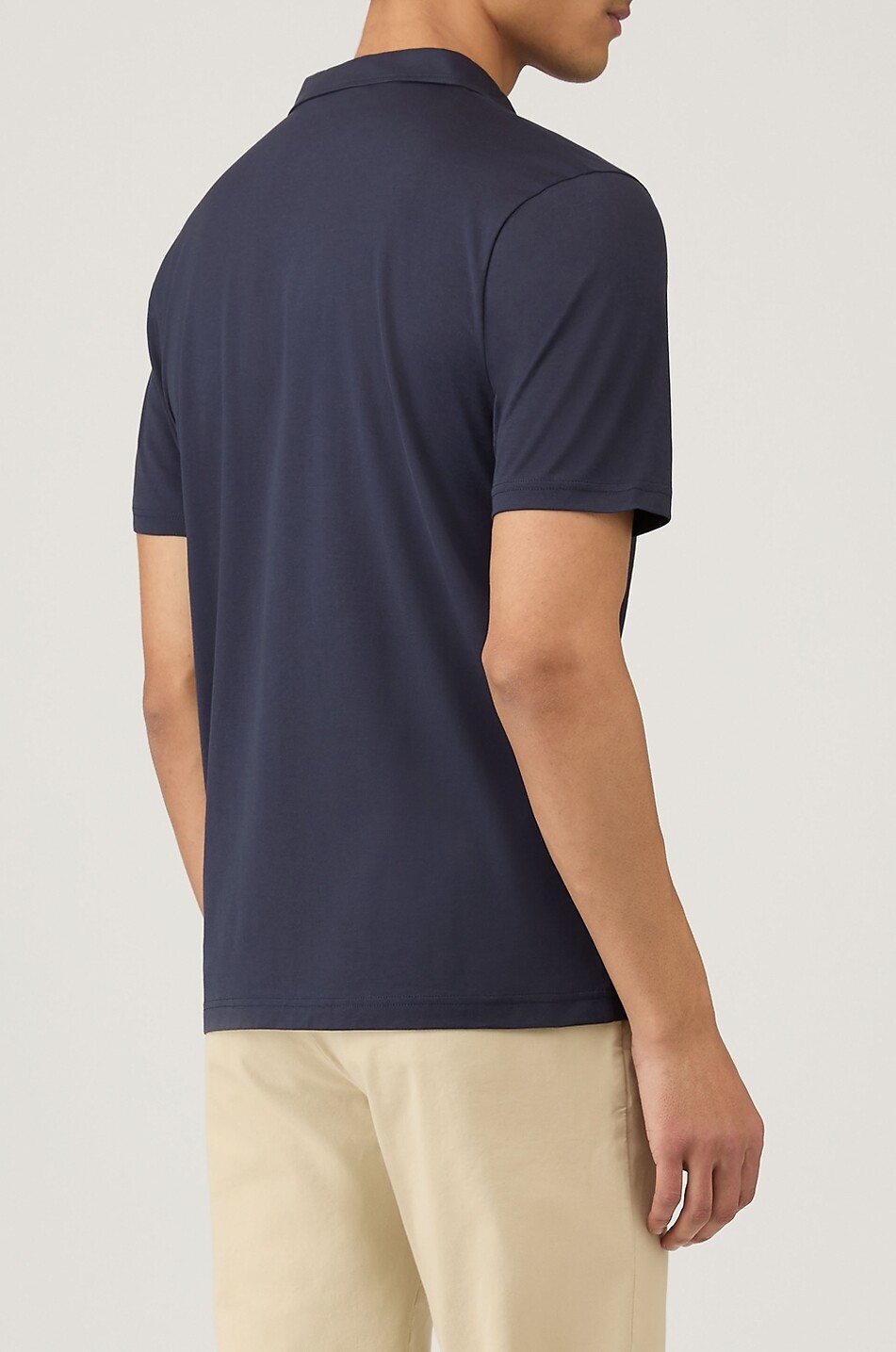 SUNSPEL Short-sleeved cotton jersey polo shirt Men DARK BLUE 4
