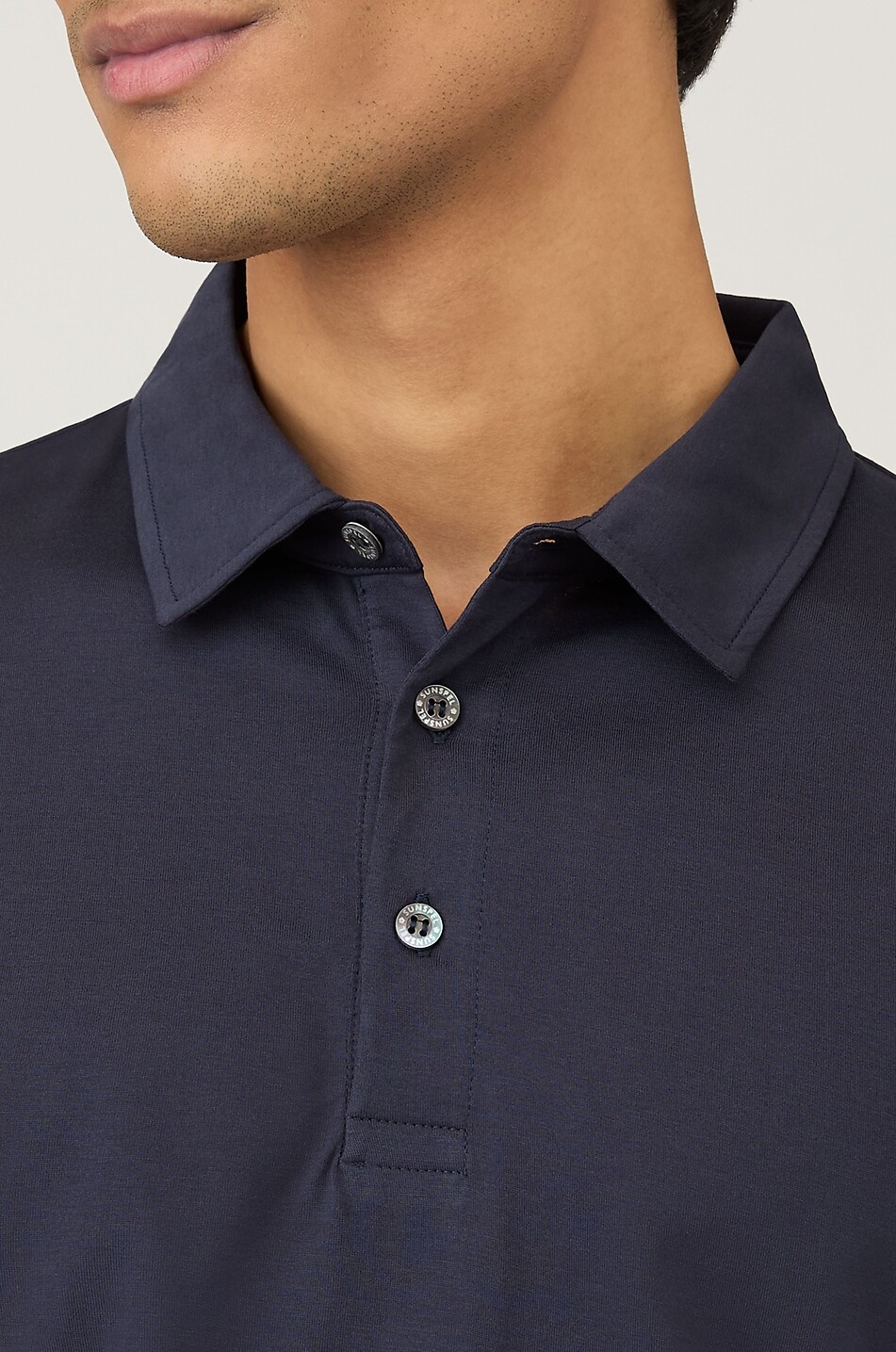 SUNSPEL Short-sleeved cotton jersey polo shirt Men DARK BLUE 5