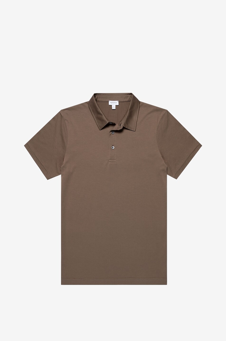 SUNSPEL Short-sleeved cotton jersey polo shirt Men LIGHT BROWN 1