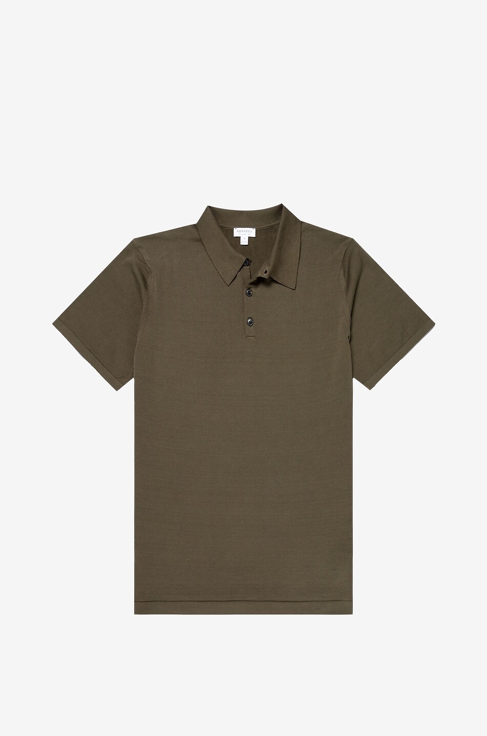 SUNSPEL Kurzarm-Polohemd aus Sea-Island-Baumwolle Herren KHAKI 1