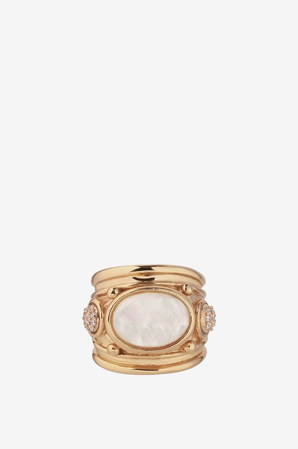 Bague dorée ornée de pierres Simone