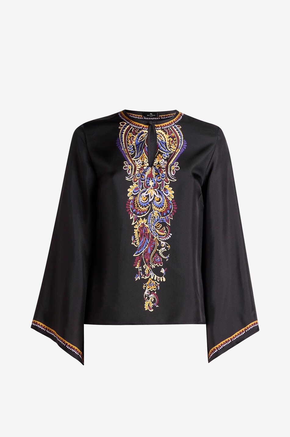 Seidenbluse mit ausgestellten Ärmeln Paisley Placée