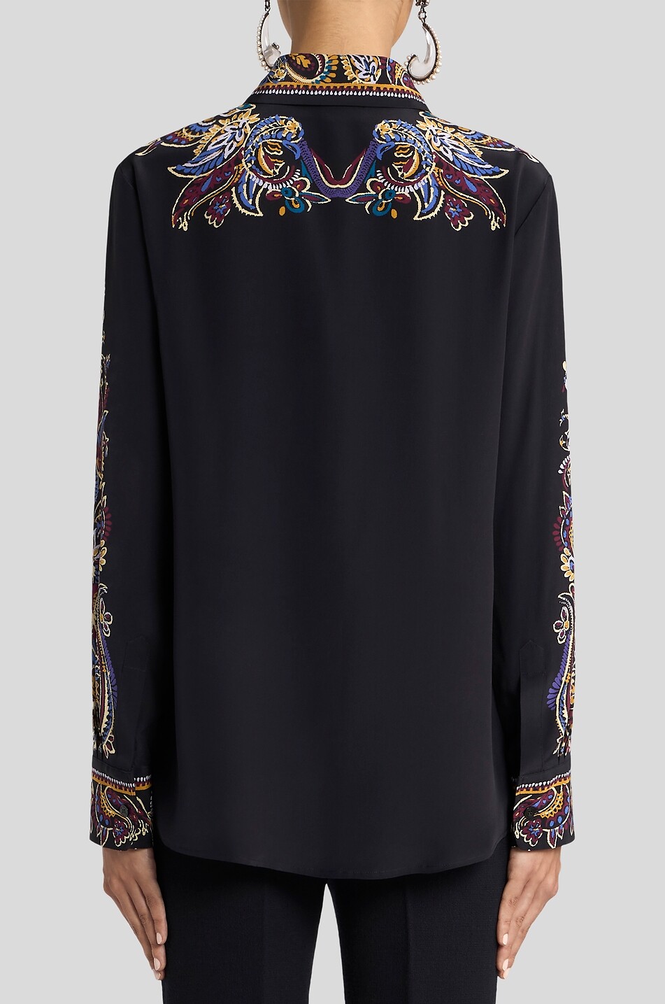 ETRO Paisley Placée print fluid silk shirt Women MULTI COLOURED 4