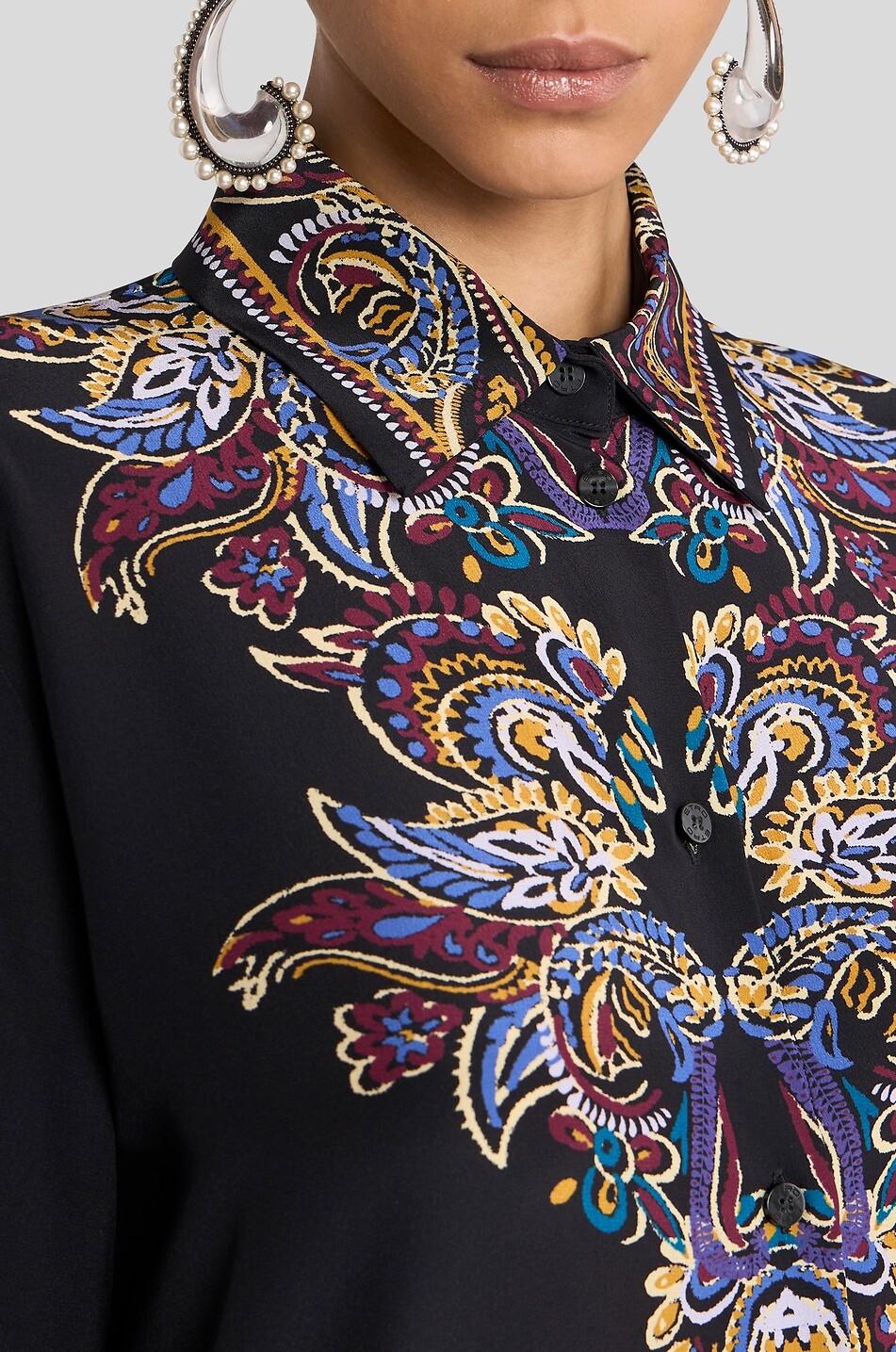 ETRO Paisley Placée print fluid silk shirt Women MULTI COLOURED 5