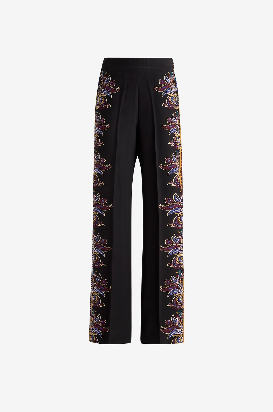 Paisley Placée printed silk palazzo trousers